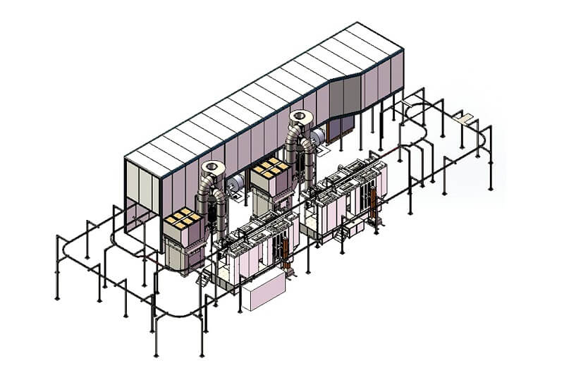 automatic powder coating line