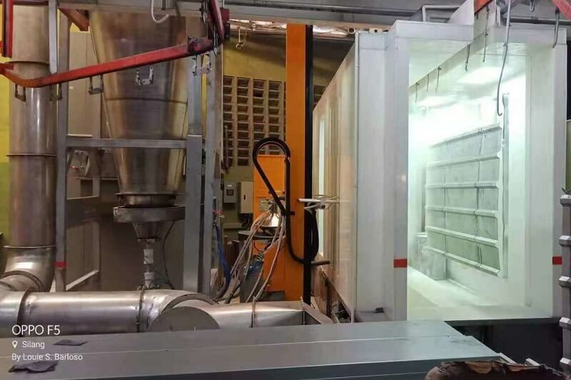 cyclone powder coating booth
