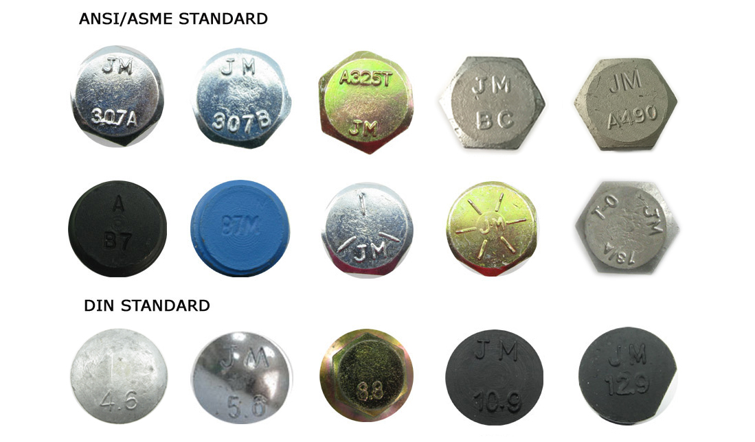 ANSI/ASME standard DIN standard head mark