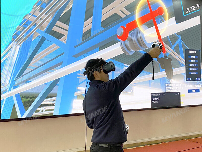 Checking valve height through VR technology