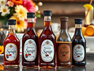 Diverse Syrup Types and Packaging Diverse Syrup Types and Packaging