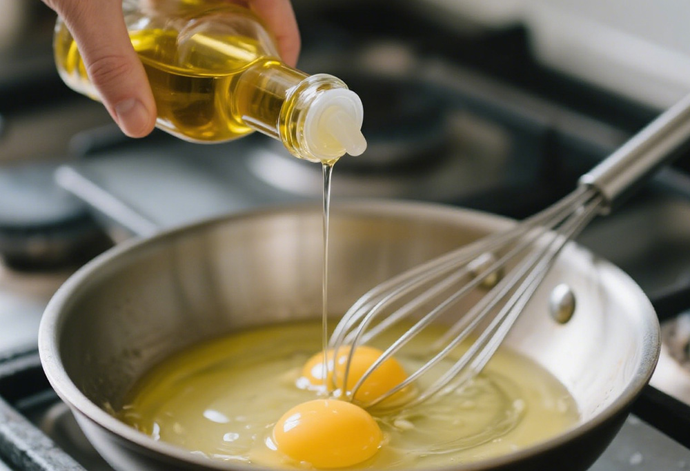 Pour in sesame oil Pour in sesame oil