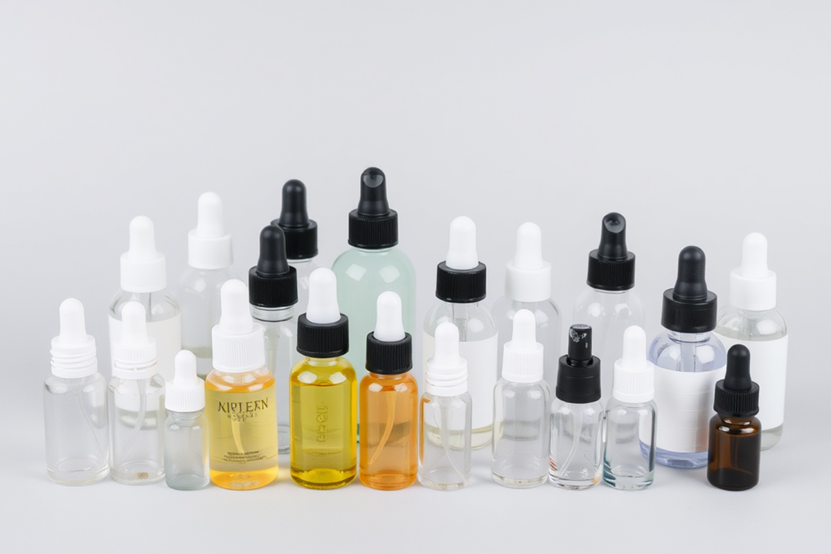 Various small bottles of cosmetics Various small bottles of cosmetics