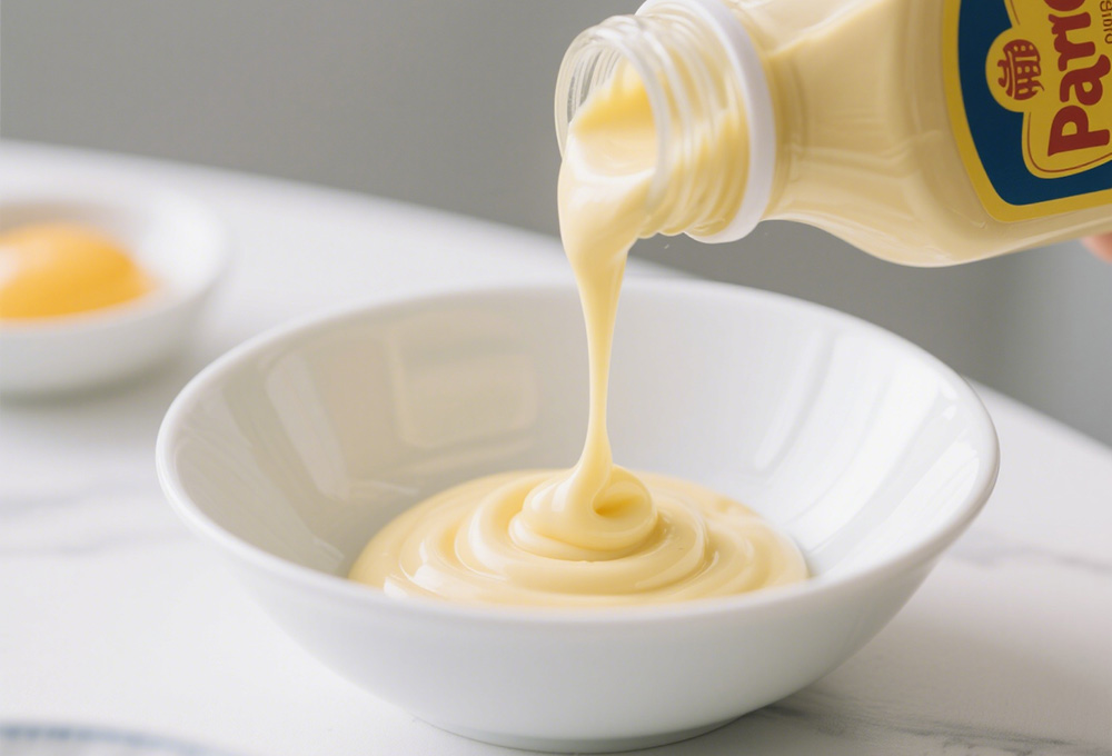pour mayonnaise into the bowl pour mayonnaise into the bowl