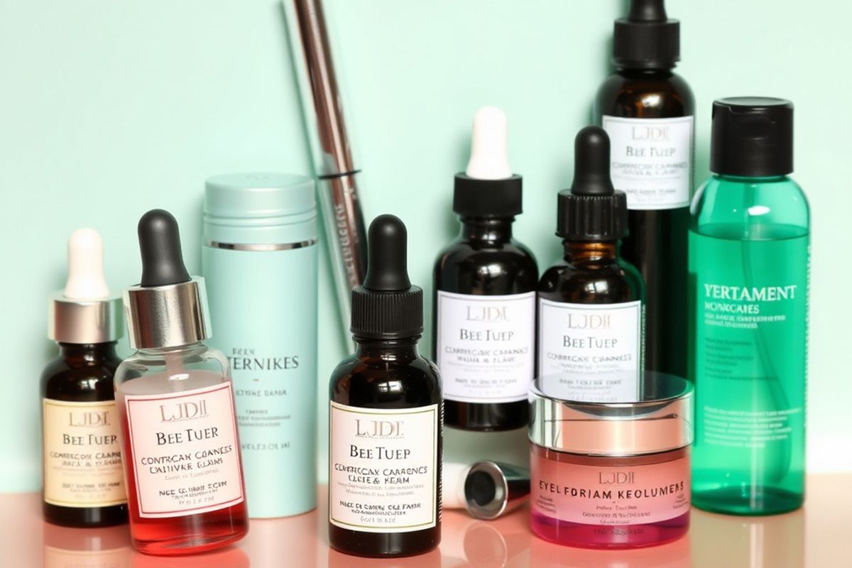 Cosmetics labeled with labels Cosmetics labeled with labels