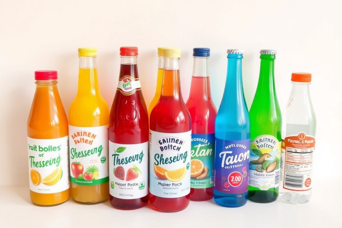 Bottled products labeled Bottled products labeled