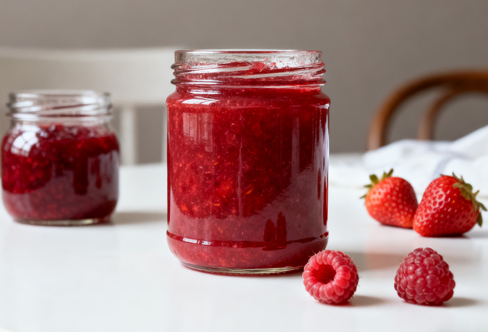 homemade strawberry jam and raspberry jam homemade strawberry jam and raspberry jam