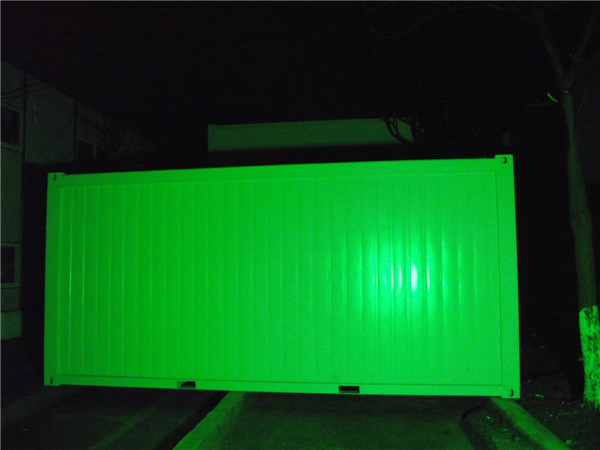 Images of container house in the night