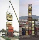 Freitag flagship store is consist of container house in Zurich