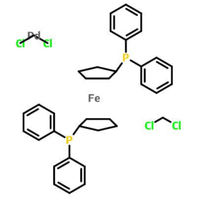 1,1'-Bis(diphenylphosphino)ferrocene-palladium(II)dichloride dichloromethane complex, 95464-05-4 , Pd(dppf)Cl2 · CH2Cl2