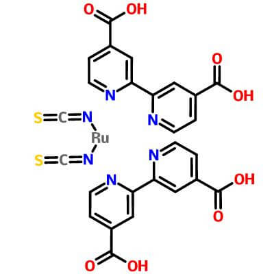 Cis-Bis(Isothiocyanato)Bis(2,2'-Bipyridyl-4,4'-Dicarboxylato)Ruthenium (II)，141460-19-7，C26H16N6O8RuS2