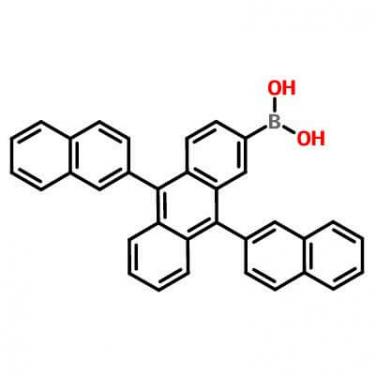 9,10-Bis(2-naphthyl)anthracene-2-ylboronic acid，867044-28-8，C34H23BO2