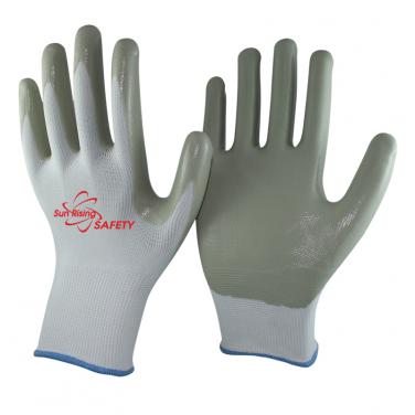 13 Gauge Polyester liner Nitrile Palm Coated Gloves NY1350P-LG