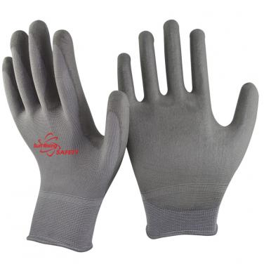 13 Gauge Polyester Knitted PU Palm Coated Work Gloves PU1350P-DG