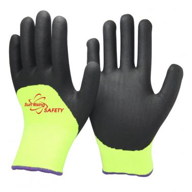 13 Gauge Nylon and Nappy Acrylic liner Nitrile Palm Coated Gloves NBR1355DS-HY/BLK