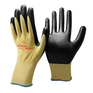 13 Gauge Polyester U3 liner Nitrile Palm Coated  Garden Gloves NY1350U3P
