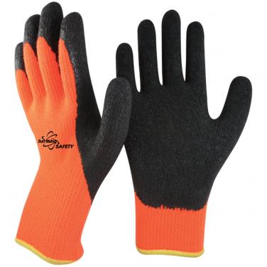7 Gauge Arcylic Knitted Liner With Cottony Inside Crinkle Latex Coated Winter Work Gloves NM007