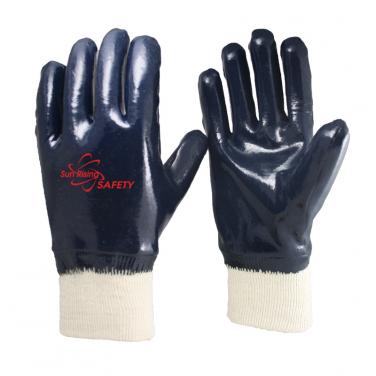 High-Quality Jersey Liner Knit Wrist Full Nitrile Coated Gloves NBR1530-HQ