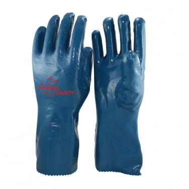 Cotton Interlock Liner Heavy Duty Nitrile Coated Gauntlet Gloves NBR7560