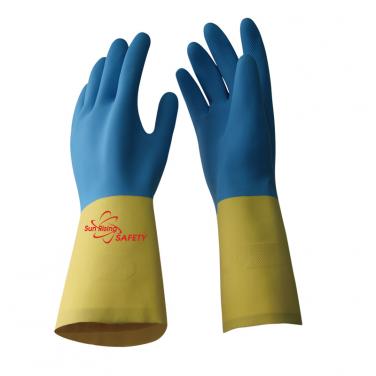 Neoprene and Latex Full Coated With Diamond Palm Household Gloves US11204