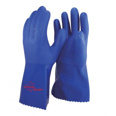Cotton liner Full Coated With PVC Palm Gauntlet Glove PVC1380-BR