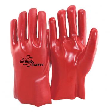 Cotton Interlock liner Full Coated With PVC Palm Gauntlet Glove PVC7560