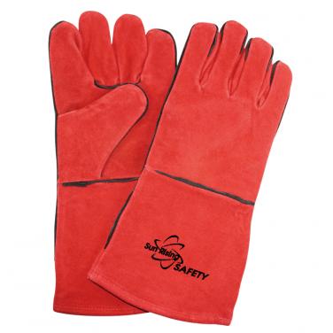 Red Cow Split Leather Heavy Duty Gloves CSW001-R