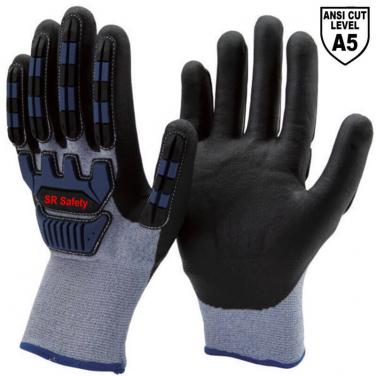 Cut Resistant Liner Micropore Nitrile Palm Coated  Impact Resistant Winter Work Gloves DY1350DF-AC02
