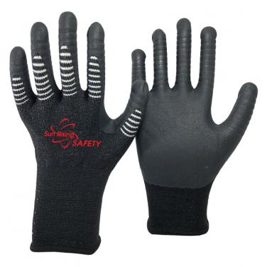 15 Gauge Nylon and Spandex liner Palm Coated Hi-Tech Foam Nitrile + Negative Ions Gloves NY1350F-UL
