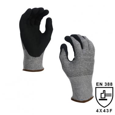 13 Gauge High Cut Resistant  Level 6 Knitted  Liner Palm Coated Sandy Nitrile Gloves DY1350A6