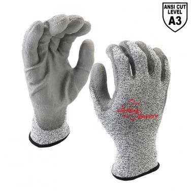 13 Gauge Cut A3 Quality Knitted Liner Palm Coated PU High Cut Resistant Gloves DY110-PU-H