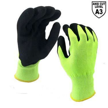 13 Gauge ANSI Cut A3 Liner Sandy Nitrile Palm Coated Glove DY1350F-H