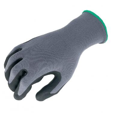 15 Gauge Nylon and Spandex liner Micro Foam Nitrile Palm Coated Gloves NY1350FRB-GR/BLK