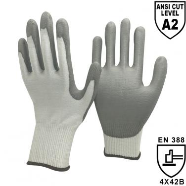 13 Gauge White Kintted Liner Palm Coated PU Cut Resistant Glove DY110PU