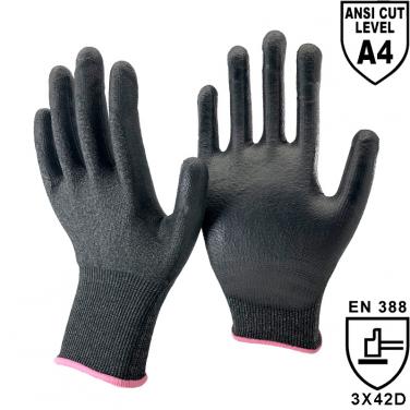 18 Gauge Super Thin Liner Palm Coated PU Cut Resistant Gloves DY1850PU-H4