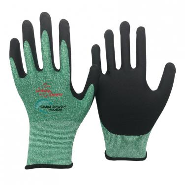 Polyester Made from Recycled PET Bottle Knitted Foam Nitrile Coated Gloves NY1350FRB-PET