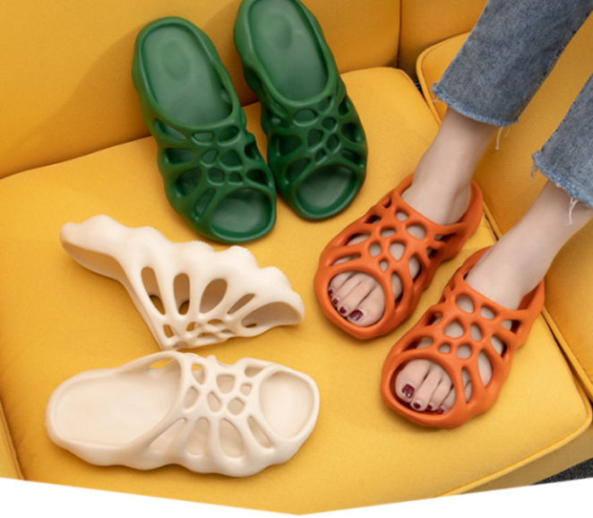 Personality skull spider web eva slippers men and women fashion candy color summer wear funny sandals and slippers