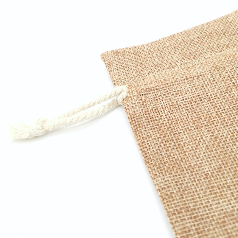 Natural Plain Burlap Coffee Bag Customize Small Jute Drawstring Bags Pouch