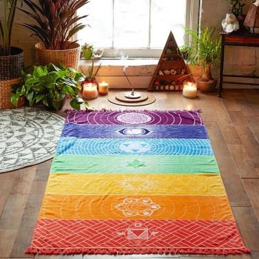 100% cotton rainbow beach towel beach towel Mandala tapestry meditation yoga mat lady bath towel