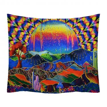 Custom Design Tapestry Psychedelic Hippie Landscape Trippy Wall Hanging Tapestry