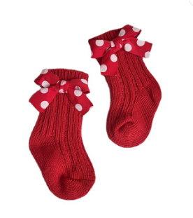 Christmas Cute Jacquard Bowknot 100% Cotton Design Nordic Baby Sock
