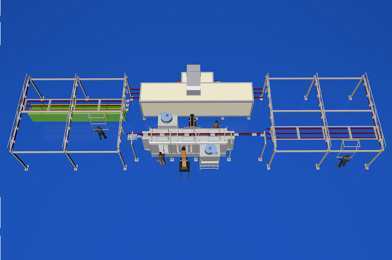 Semi Automatic Powder Coating Line for Frames, Profiles