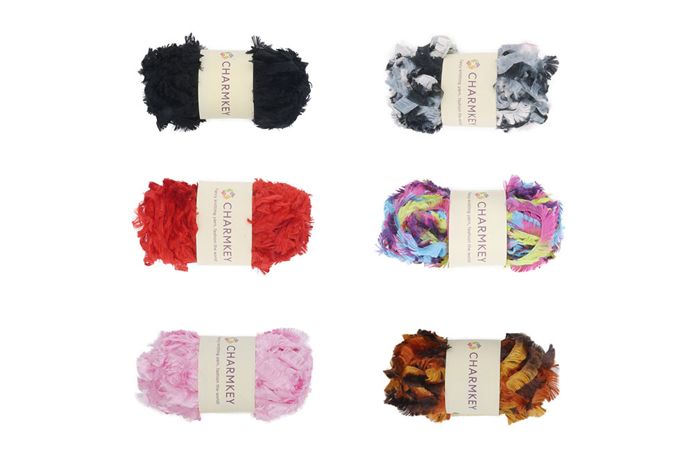 CK001-polyester yarn&feather yarn