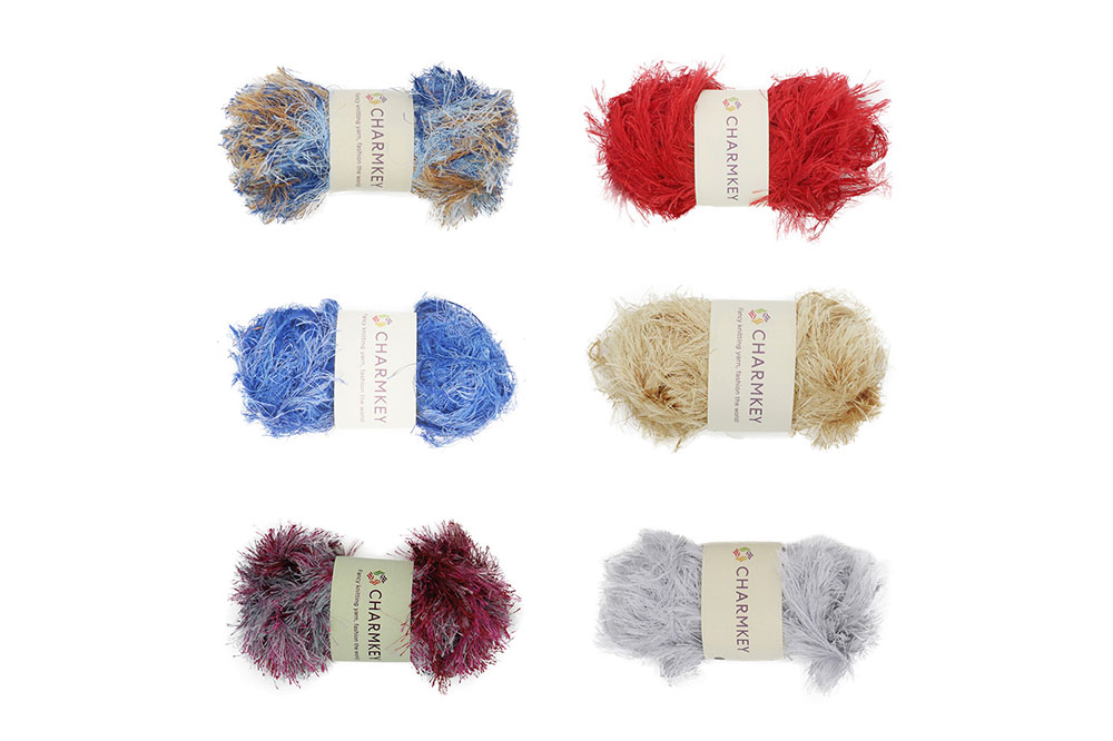 CK004-polyester yarn&feather yarn