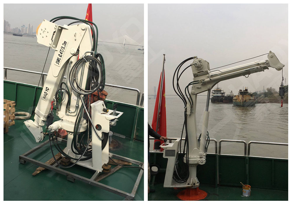 0.4t/3.2m  Telescopic Boom Crane Installed on Rescue Boat