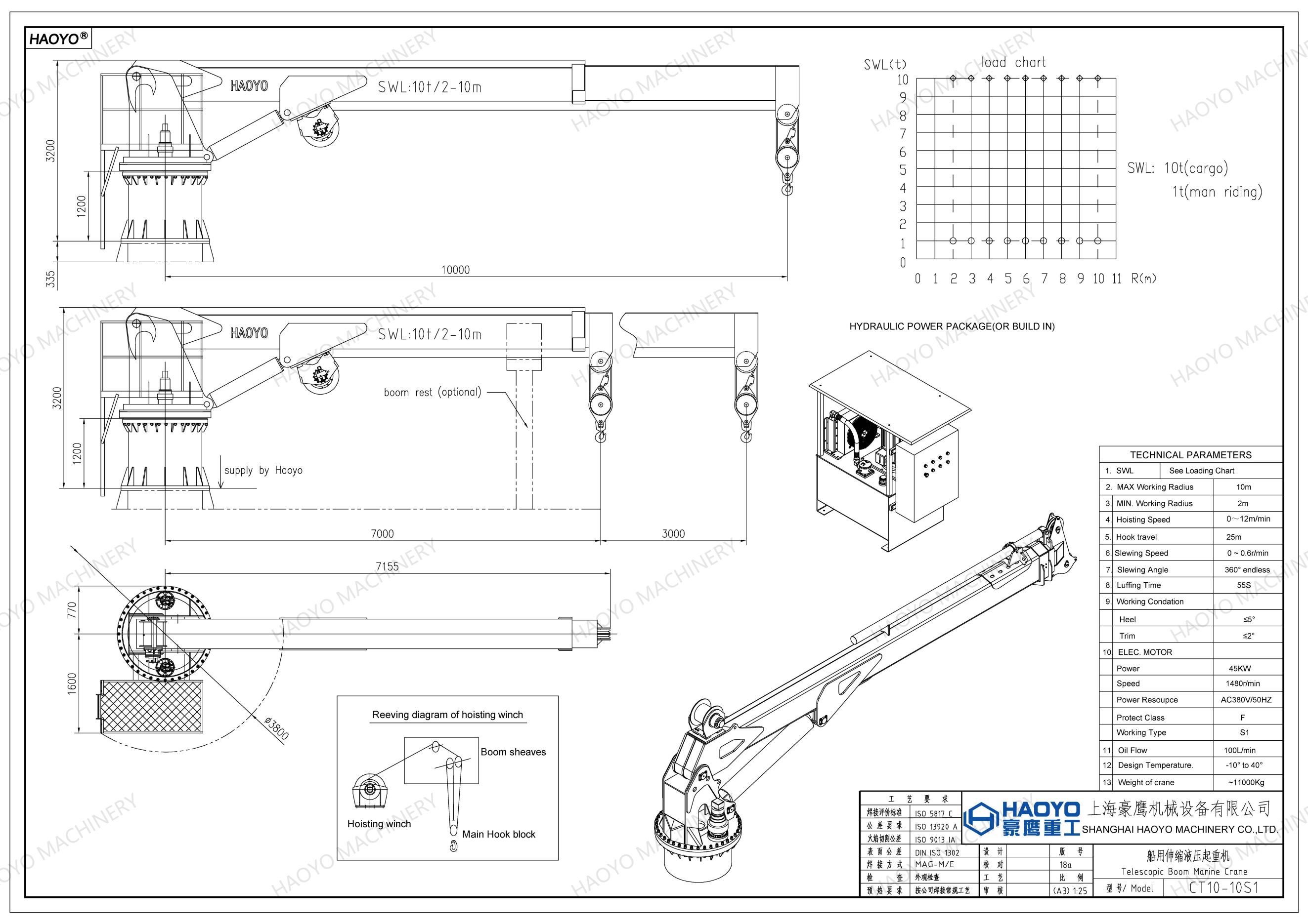 10T10M Telescopic Boom  Crane