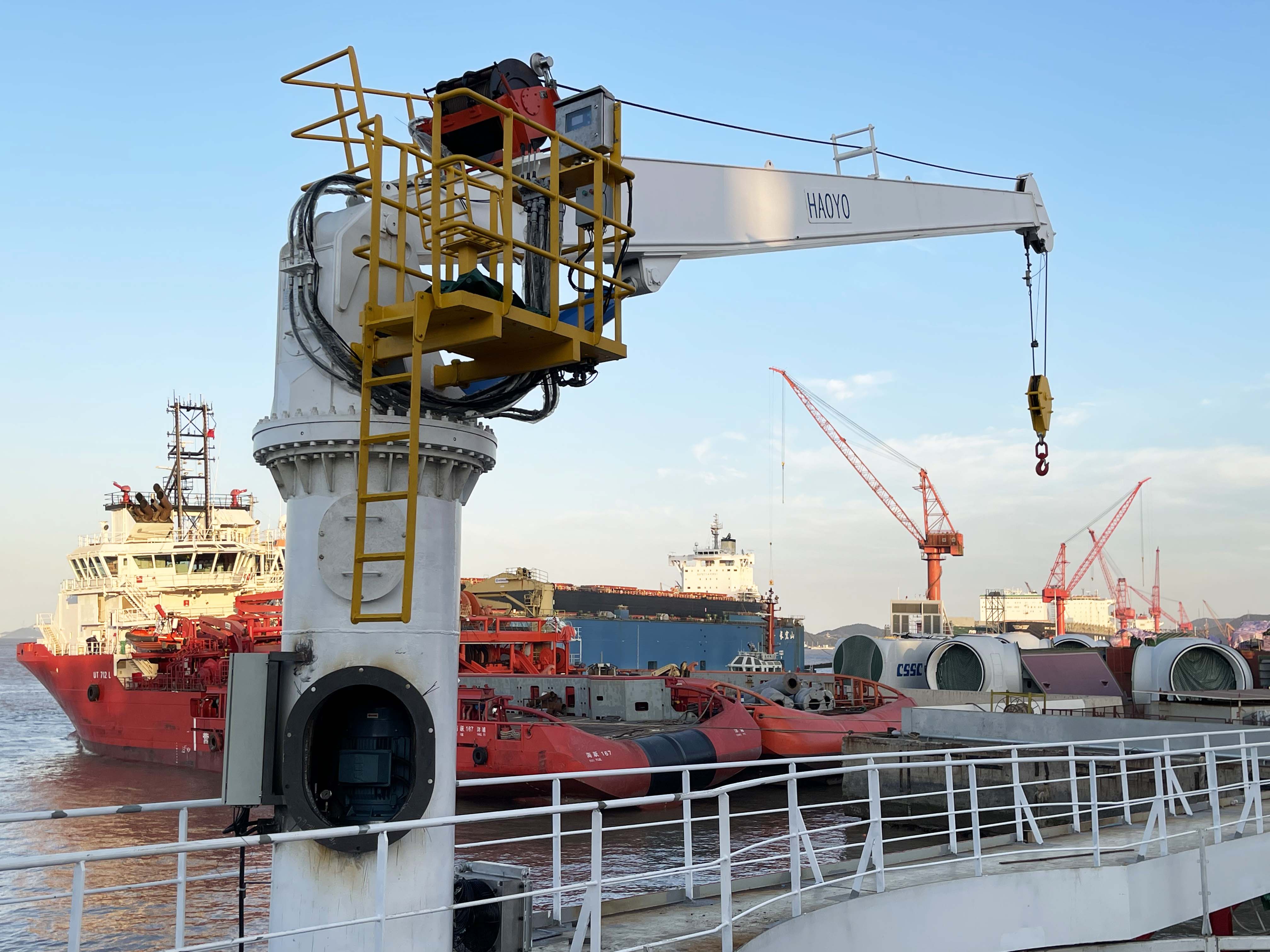 10T 12M FIXED BOOM MARINE CRANE