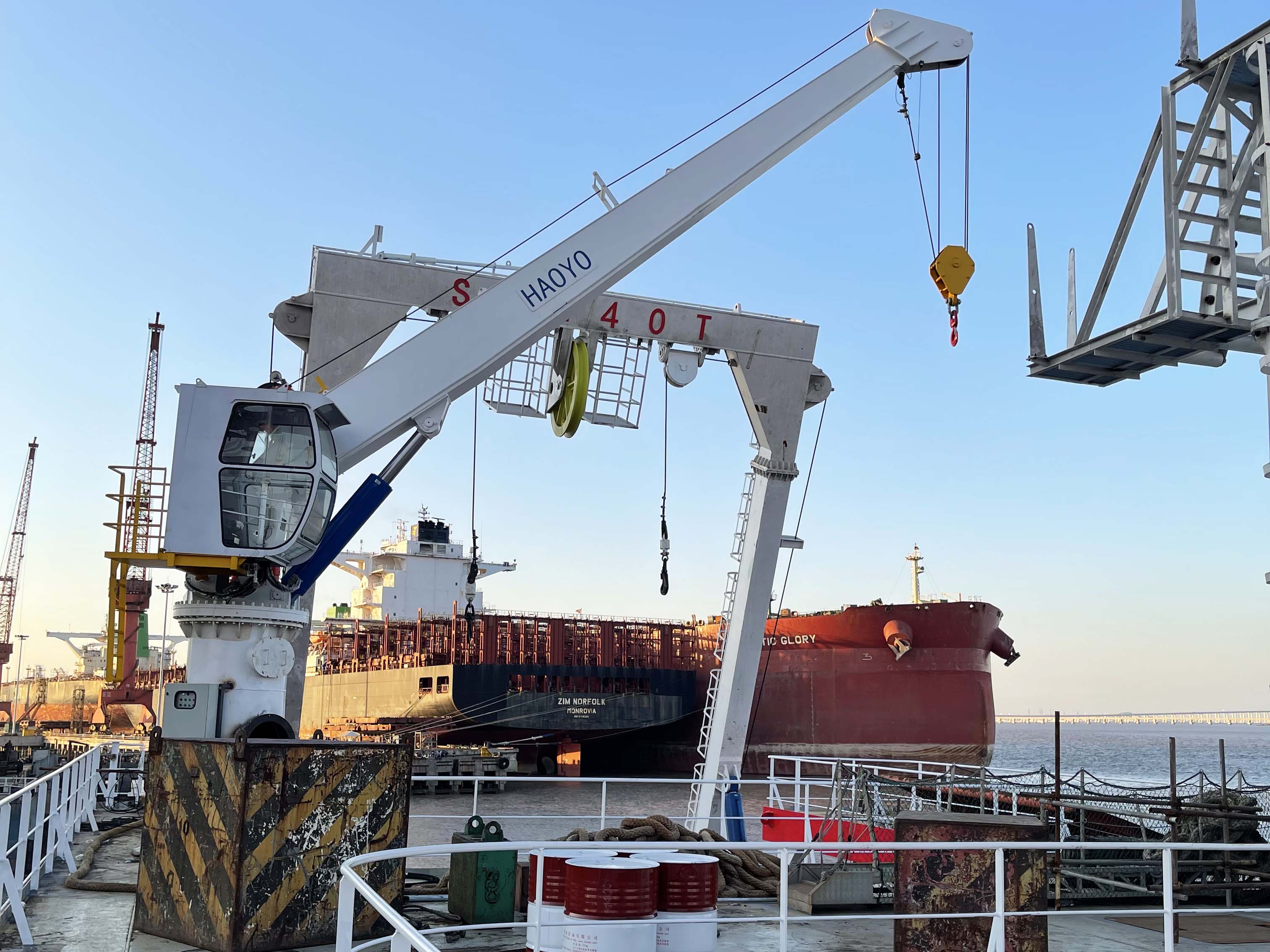 10T 12M FIXED BOOM MARINE CRANE