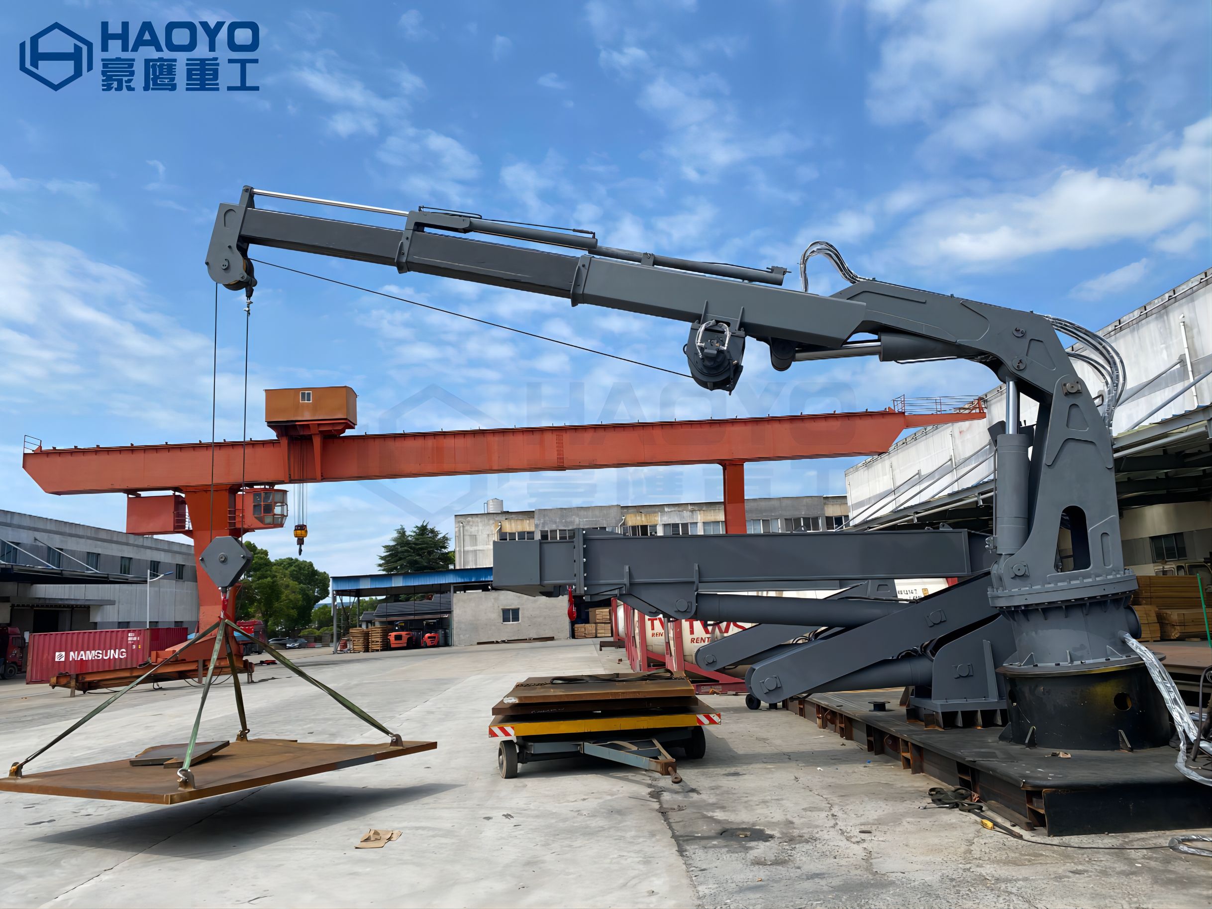 4T 8M FOLDABLE KNUCKLE MARINE CRANE