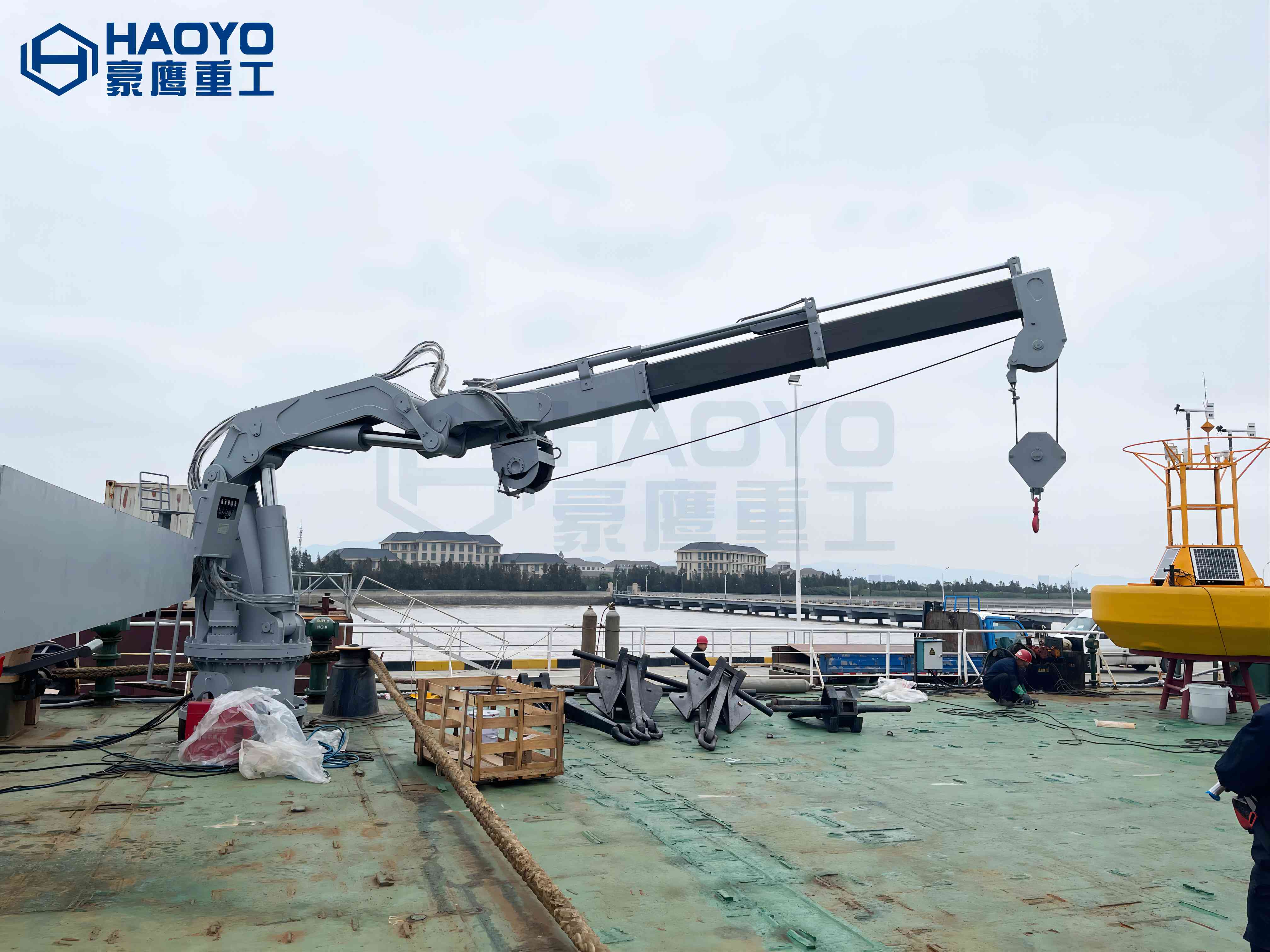 4T 8M FOLDABLE KNUCKLE MARINE CRANE